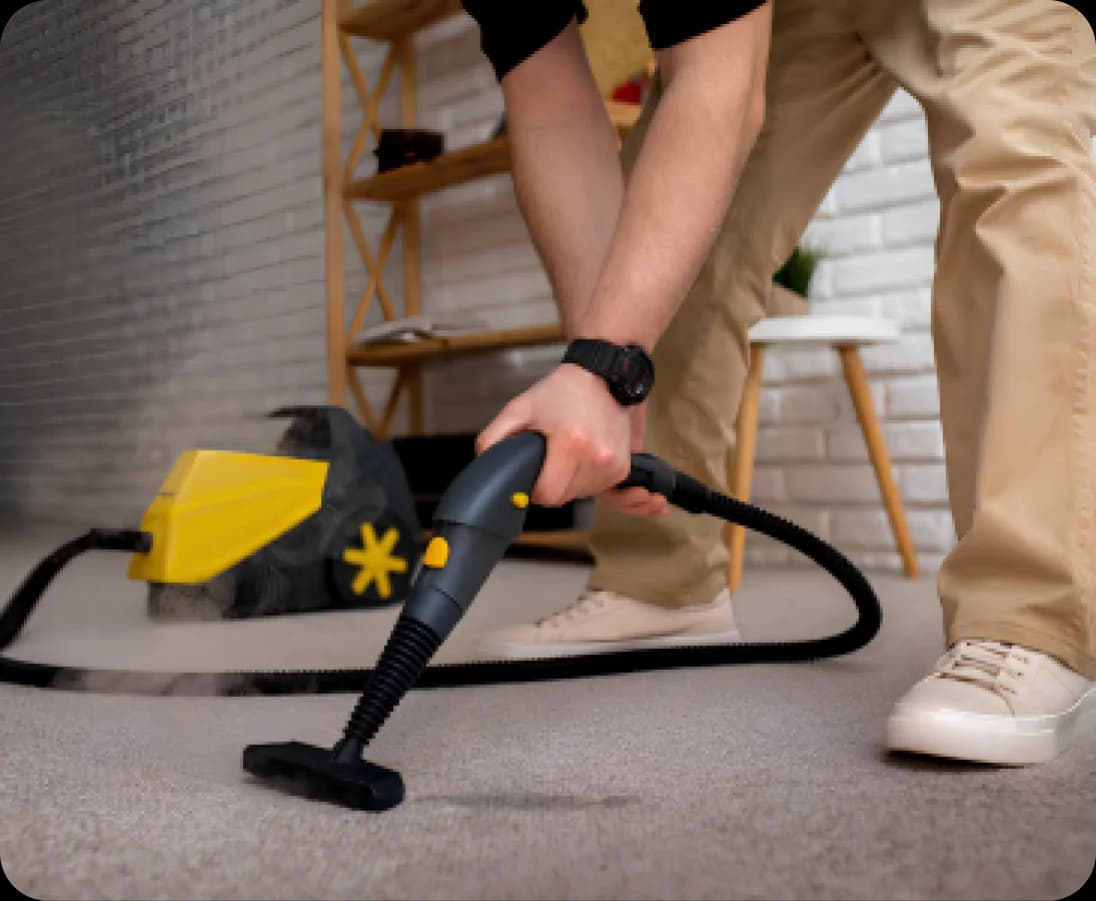 Professional cleaning service in progress