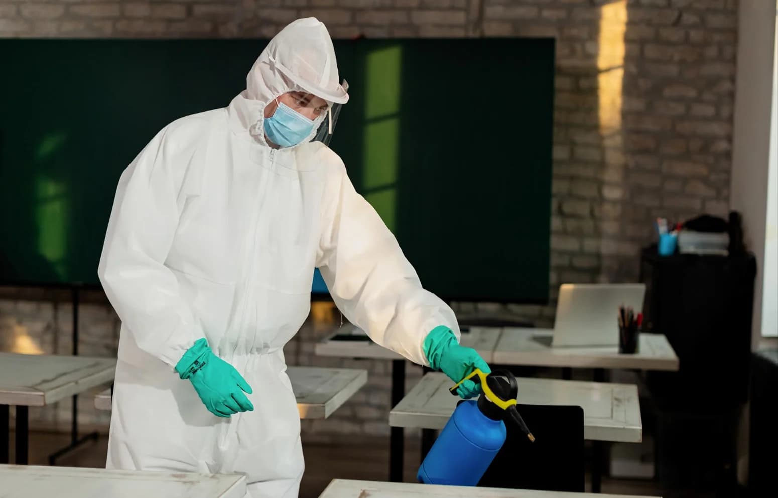 Cleaning professional refreshing a home